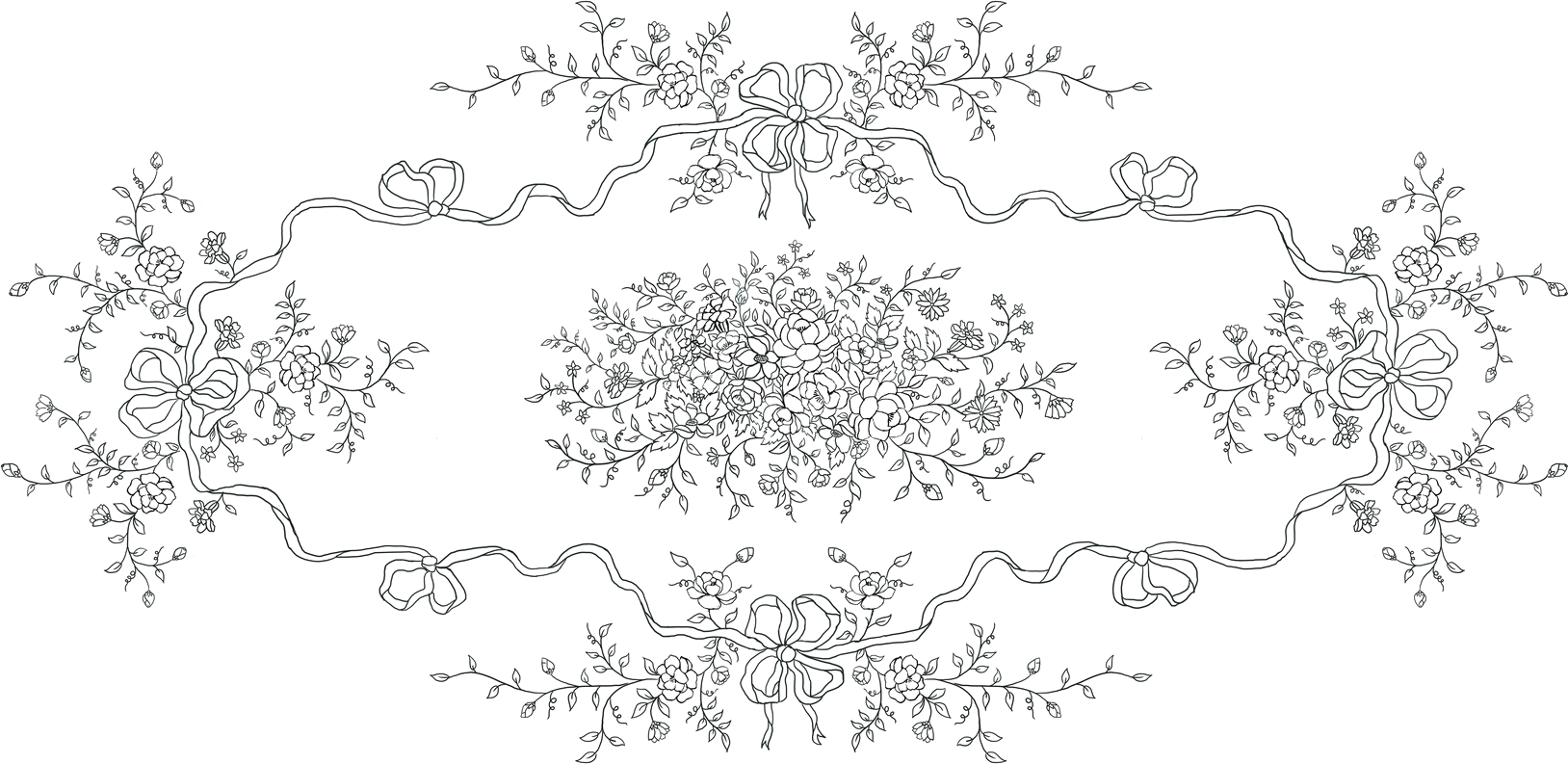 Decorative floral border illustration